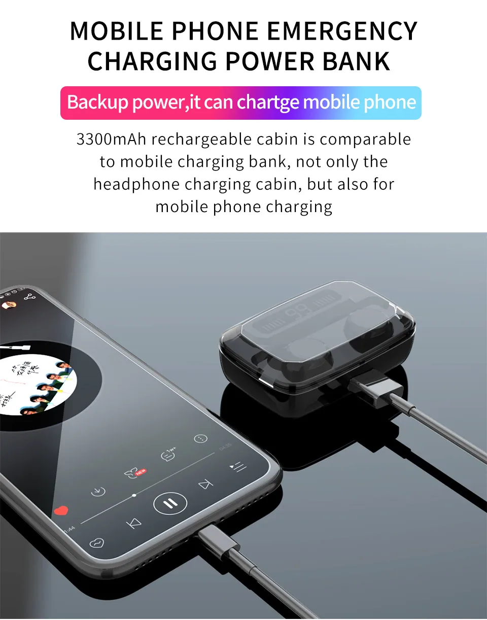 Новые наушники M11 TWS Bluetooth 5,0 стерео объемные беспроводные Bluetooth наушники спортивные беспроводные гарнитуры с зарядным устройством