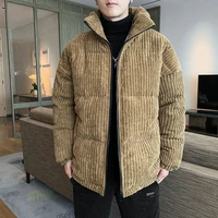2022 winter mens bomber jacket fashion man corduroy cotton warm padded coats casual outwear thermal jackets mens clothing