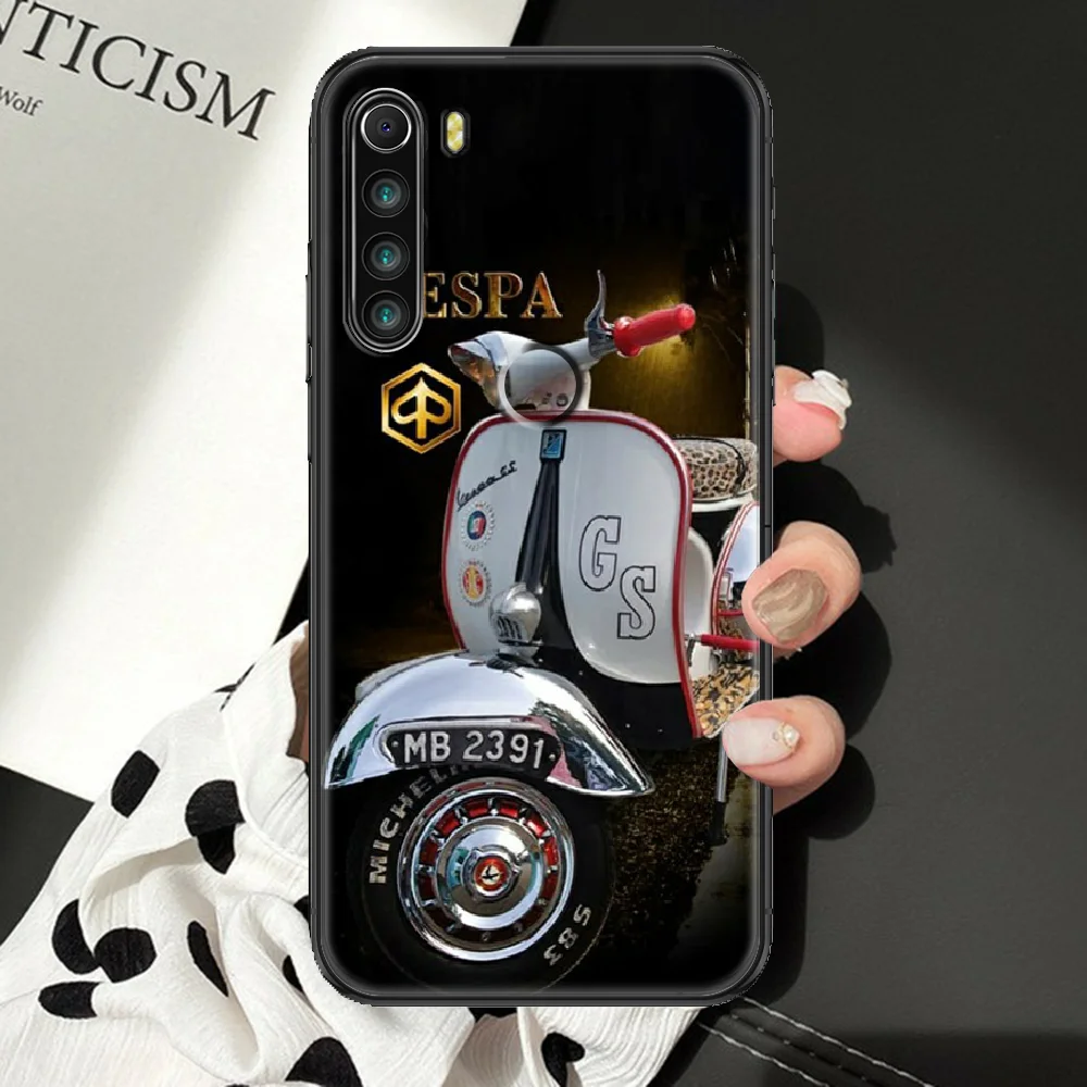 Чехол Vespa для телефона со Скутером Xiaomi Redmi Note 7 8 9 10 7A 8T 9A 9T 9S 10S Pro Черный Роскошный