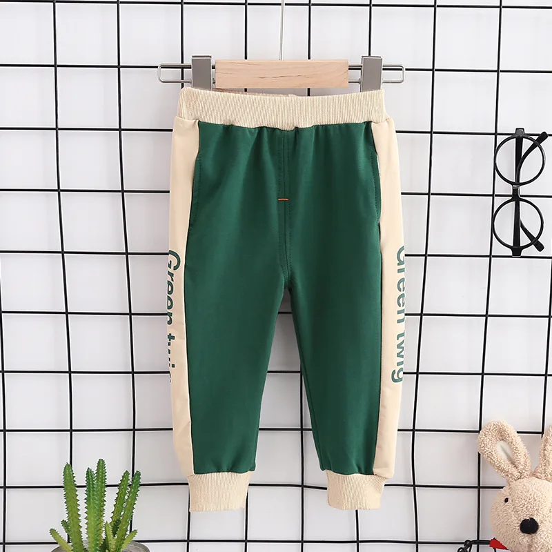 Детская модная одежда костюм на весну и осень футболка с буквенным принтом для