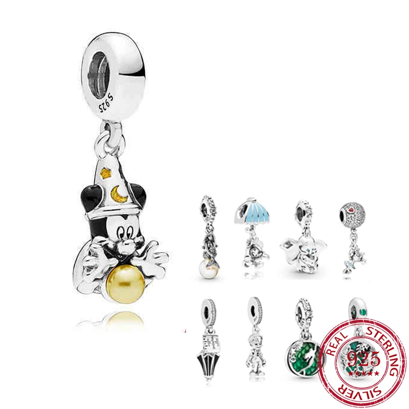 

925 Sterling Silver Mickey Dumbo Cat Charm Beads Fit Pandora Bracelet for Women DIY Jewelry Glittering Animal Series