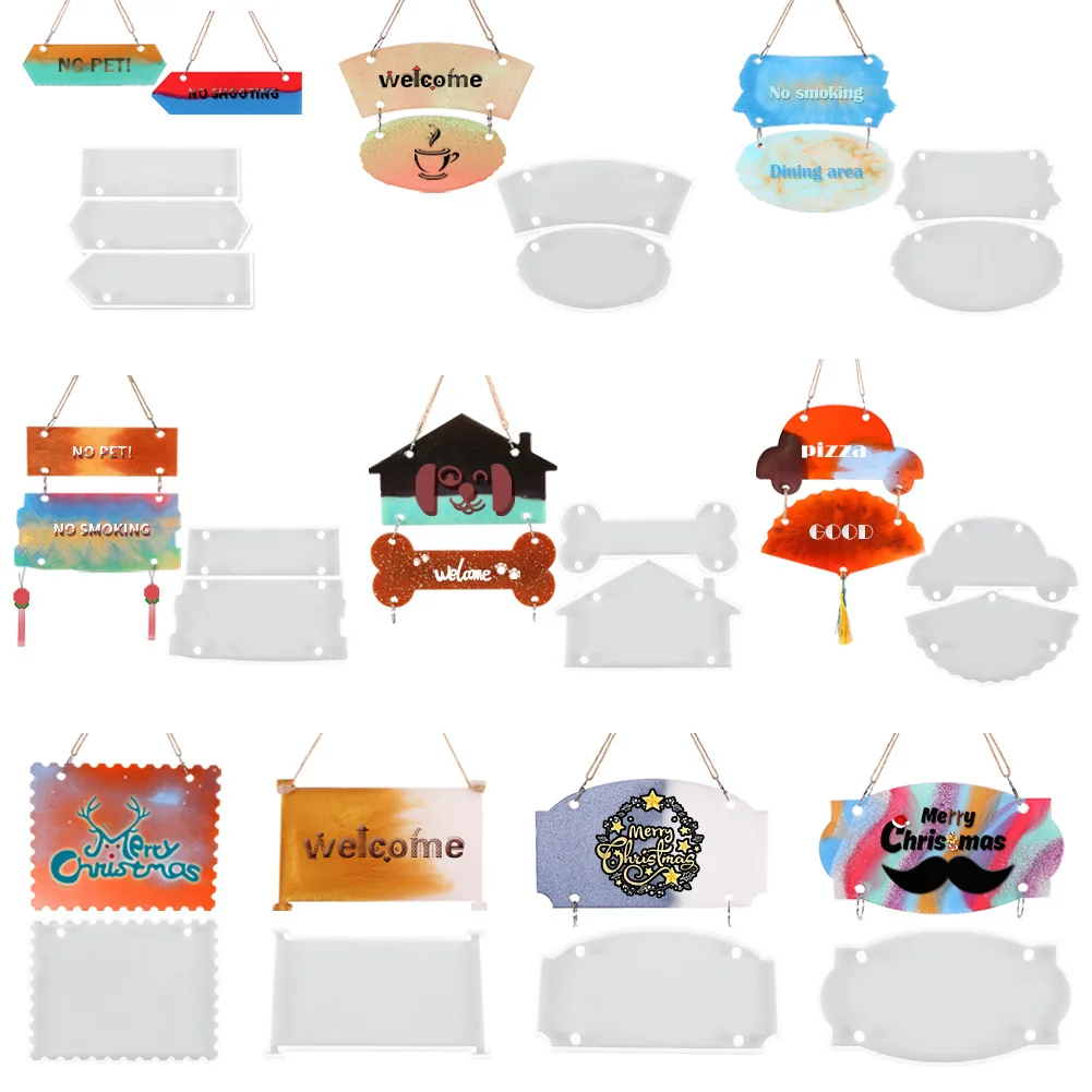 

DIY Doorplate Glue Dropping Sign Silicone Casting Molds Jewelry Tools Silica Gel Mold of Crystal Glue Dropping House Number