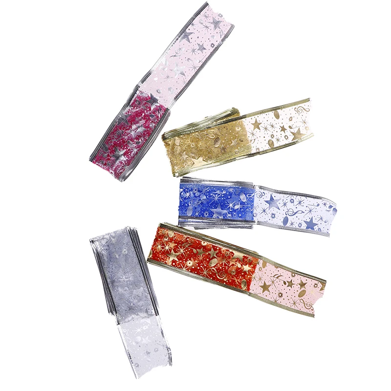 2 метра Рождественские Ленты Блестящая лента DIY бант праздничный Декор