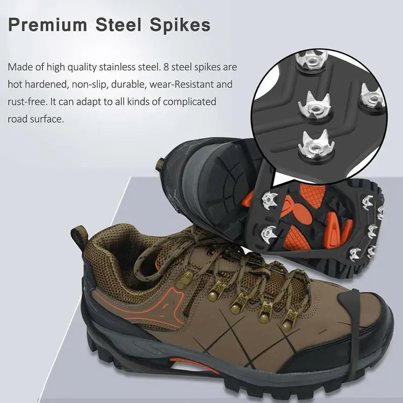 

Hot Anti-skid Shoe Spikes Crampon Anti-ice On Shoes Anti Camping Slip Ice Crampon Climbing Walking Ice Hiking Grip Drifts V1H3