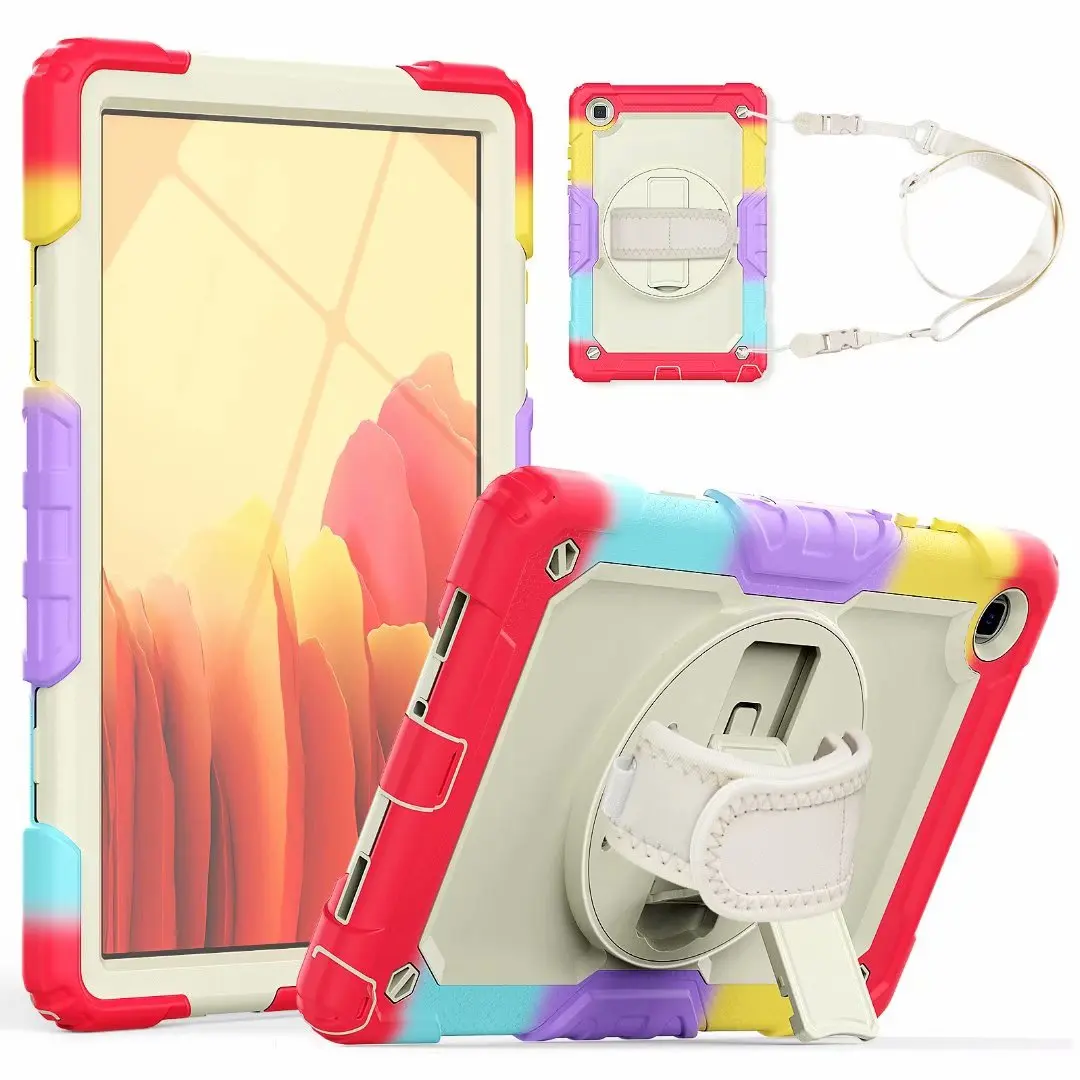 Silicone Case for Samsung Galaxy Tab A7 2020 SM-T500 T505 T507 Back Kickstand Tablet Case Cover for Samsun T290 T295 T307+PEN