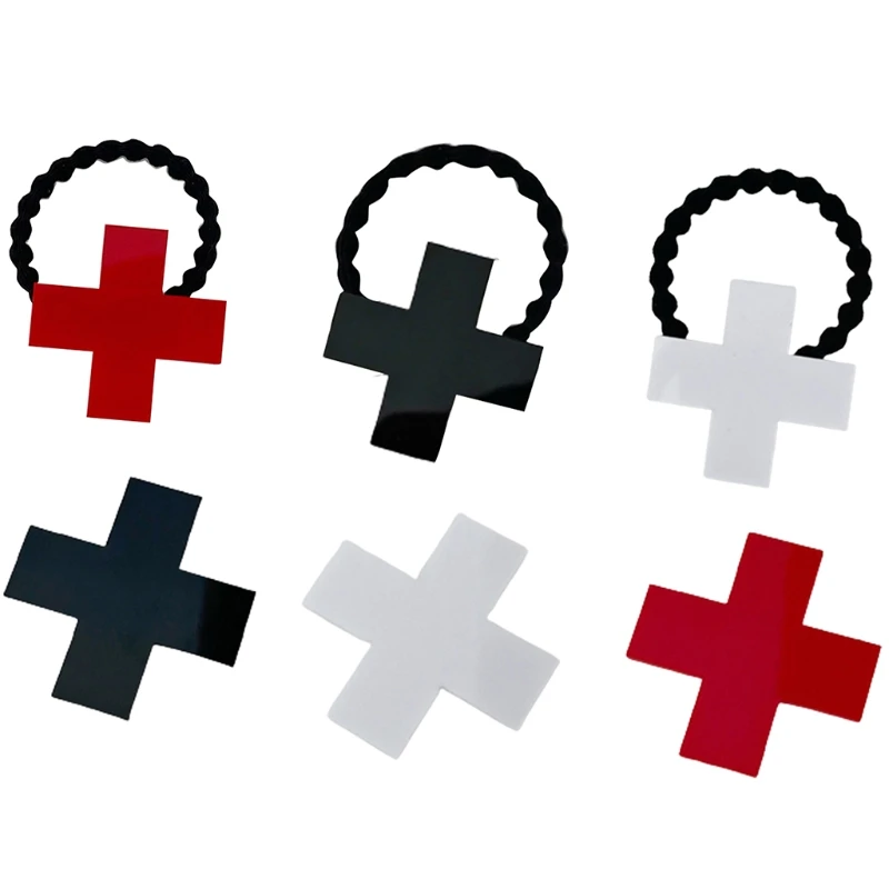 

Готические Заколки для волос с крестом, заколки для волос, акриловые Завязки для волос с крестом, держатель для конского хвоста, эластичные ...