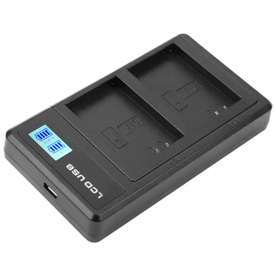 

LCD Digital Camera Dual Charger Portable Camera Battery Charger for LPE12 USB Camera Dual Charger with LCD Display