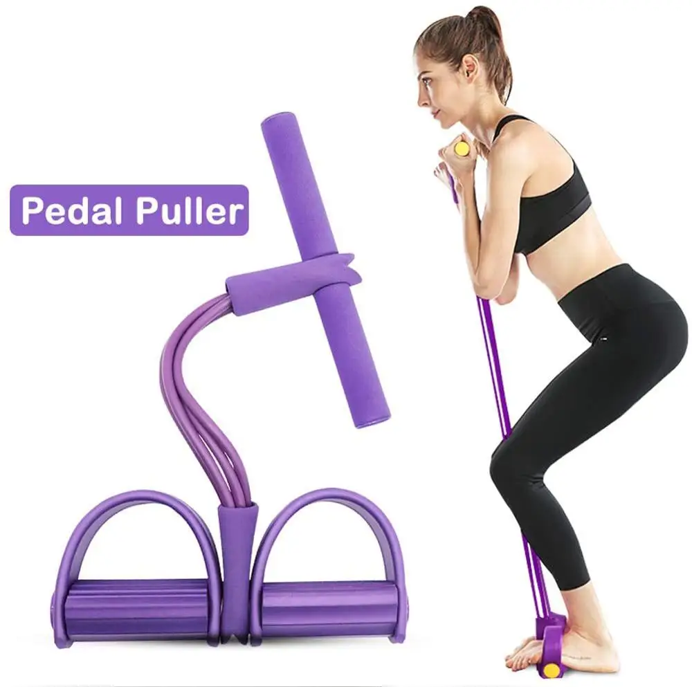 Многофункциональные 4 пробки латексная ножная эластичная Тяговая веревка