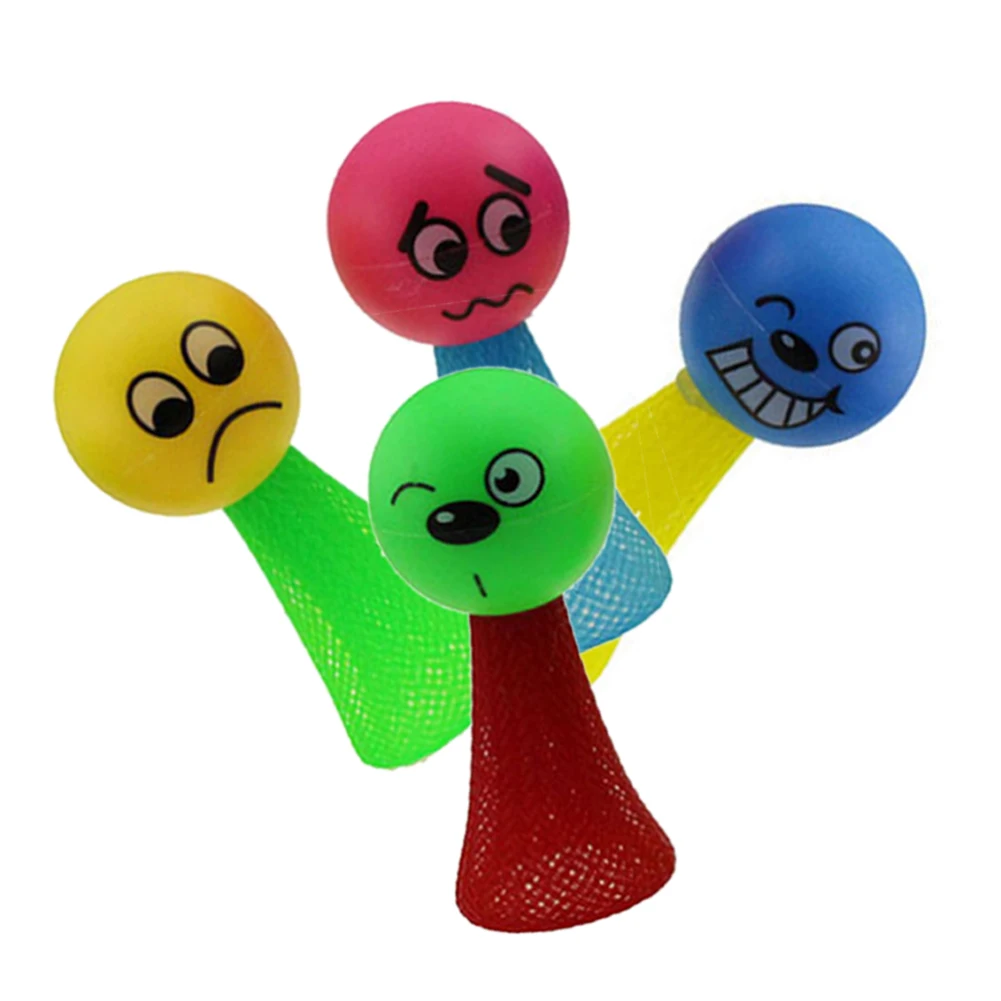

1Pcs Bounce Ball Toys Gifts Expressions Squeeze Hip Hop Jumping Doll Grimace Squeeze Elastic Toy Children's Decompression Toy