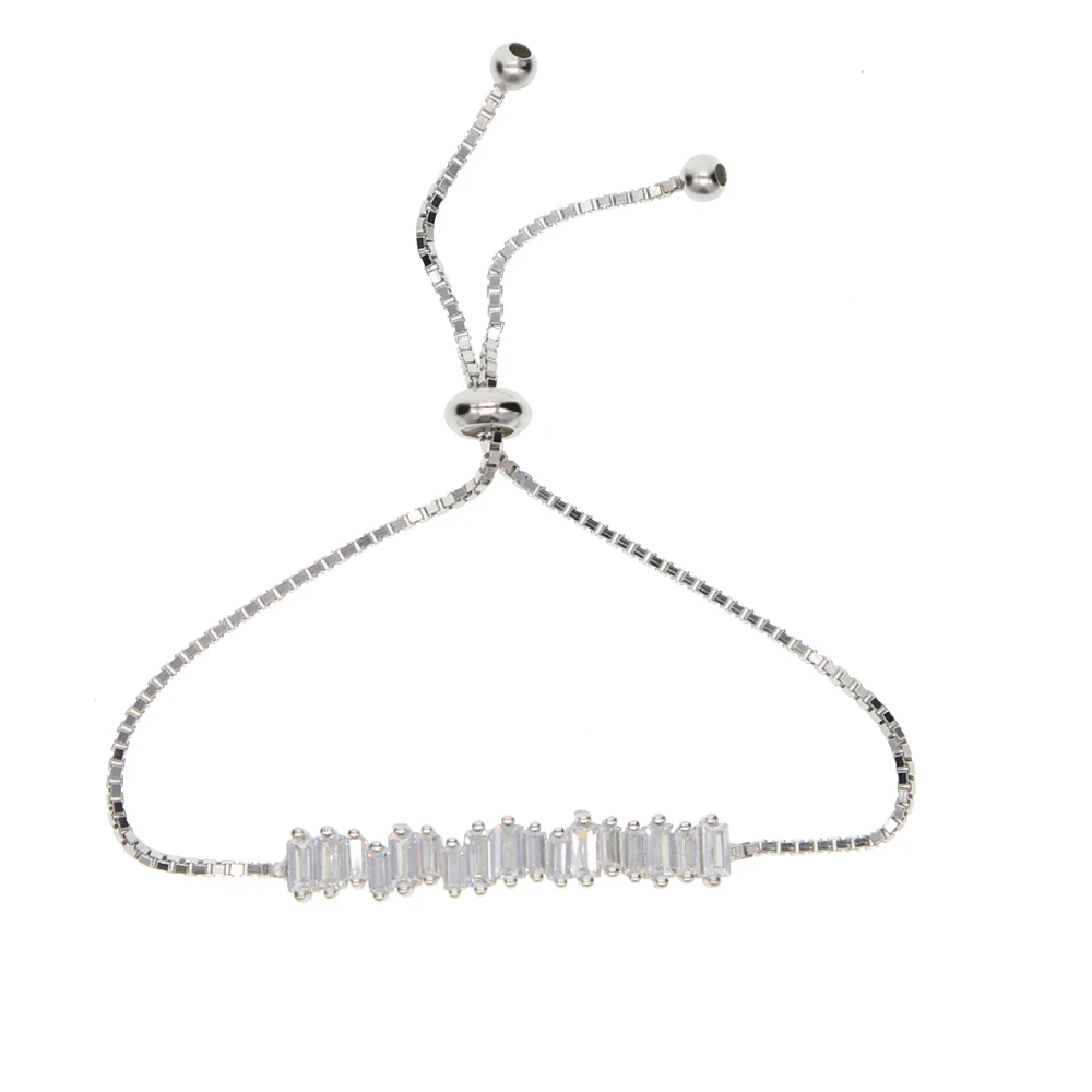 Женский серебряный браслет регулируемый из серебра 100% пробы с квадратными