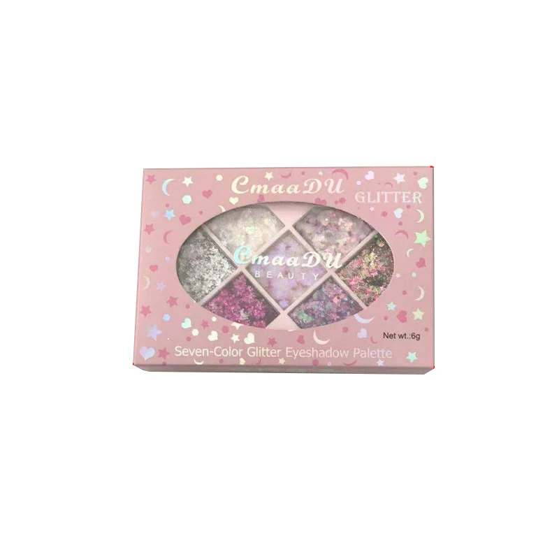 6 Цвета блестящие тени для век Палитра Красота макияж многоцветный блеск матовые