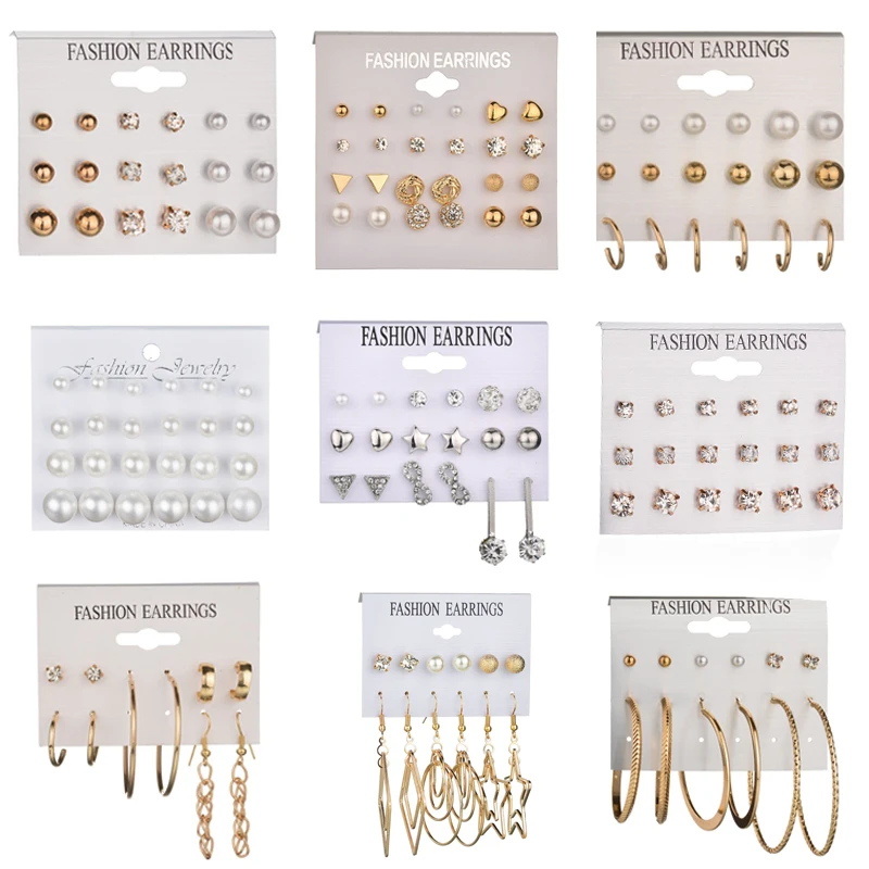 Серьги гвоздики женские с искусственным жемчугом и кристаллами|Серьги-гвоздики|