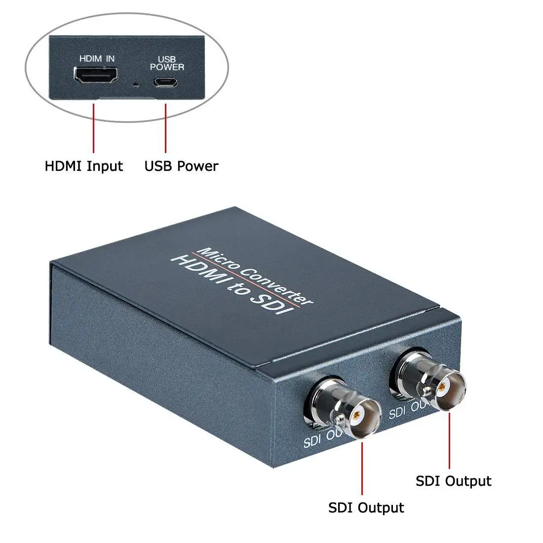 SDI к HDMI/HDMI к SDI с питанием Mini 3g HD SD-SDI видео микропроцессор адаптер с аудио Авто формат обнаружения для камеры