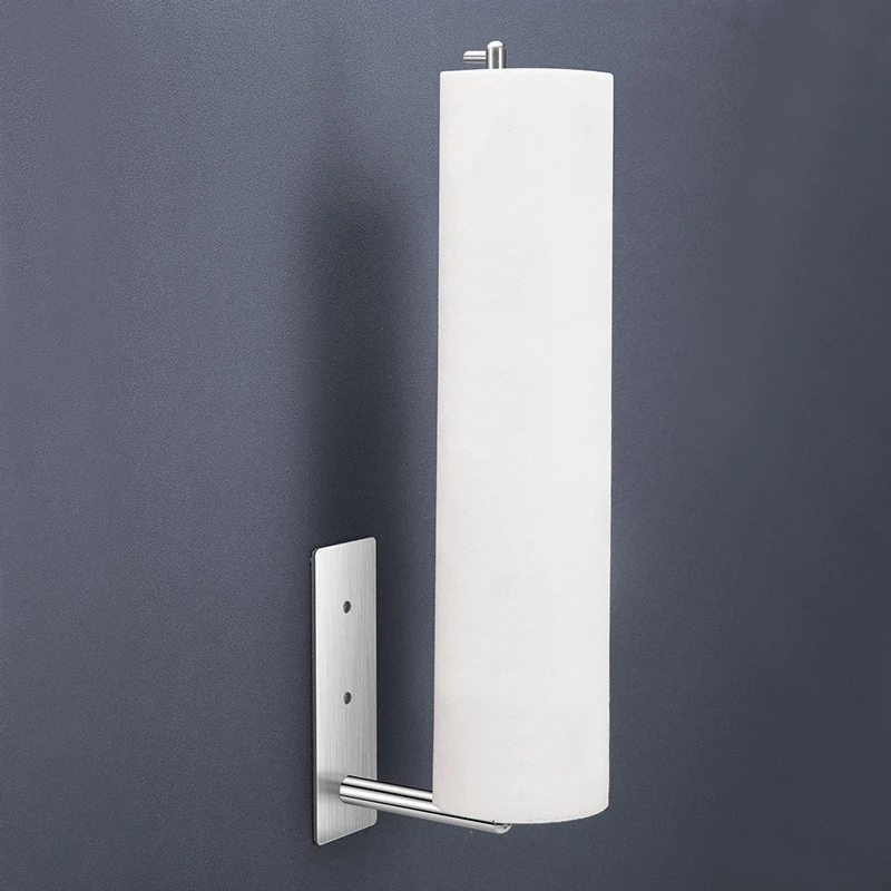 

Adhesive Stainless Steel Tissue Towel Holder Wall Mounted Paper Towel Holder Under Kitchen Cabinet for Shower Bathroom
