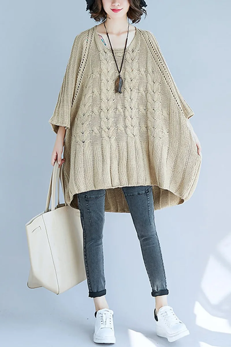 2019 осенне-зимний женский свободный тонкий свитер летучая мышь большого размера