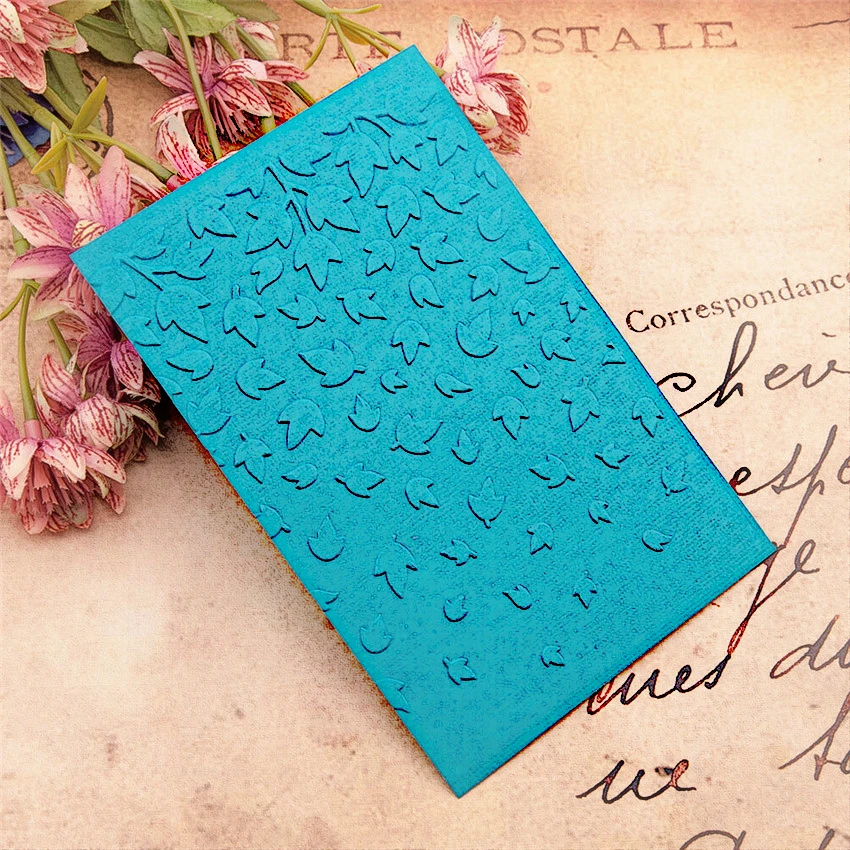 

Leaves the rain paper Embossing folders Plastic Scrapbooking DIY Template Fondant Cake Photo Album Card Making Easter gift