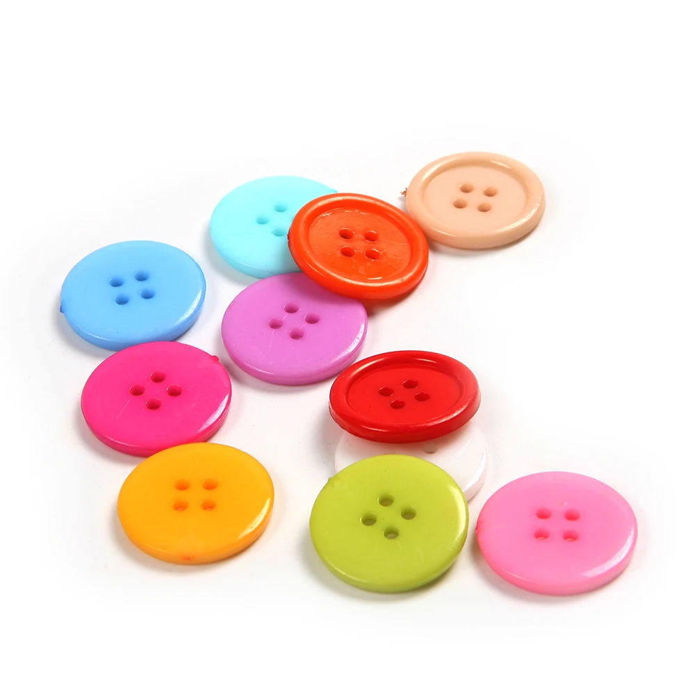10 шт. 20 мм Диаметр цветные пластиковые кнопки с 4 отверстиями для детей Швейные