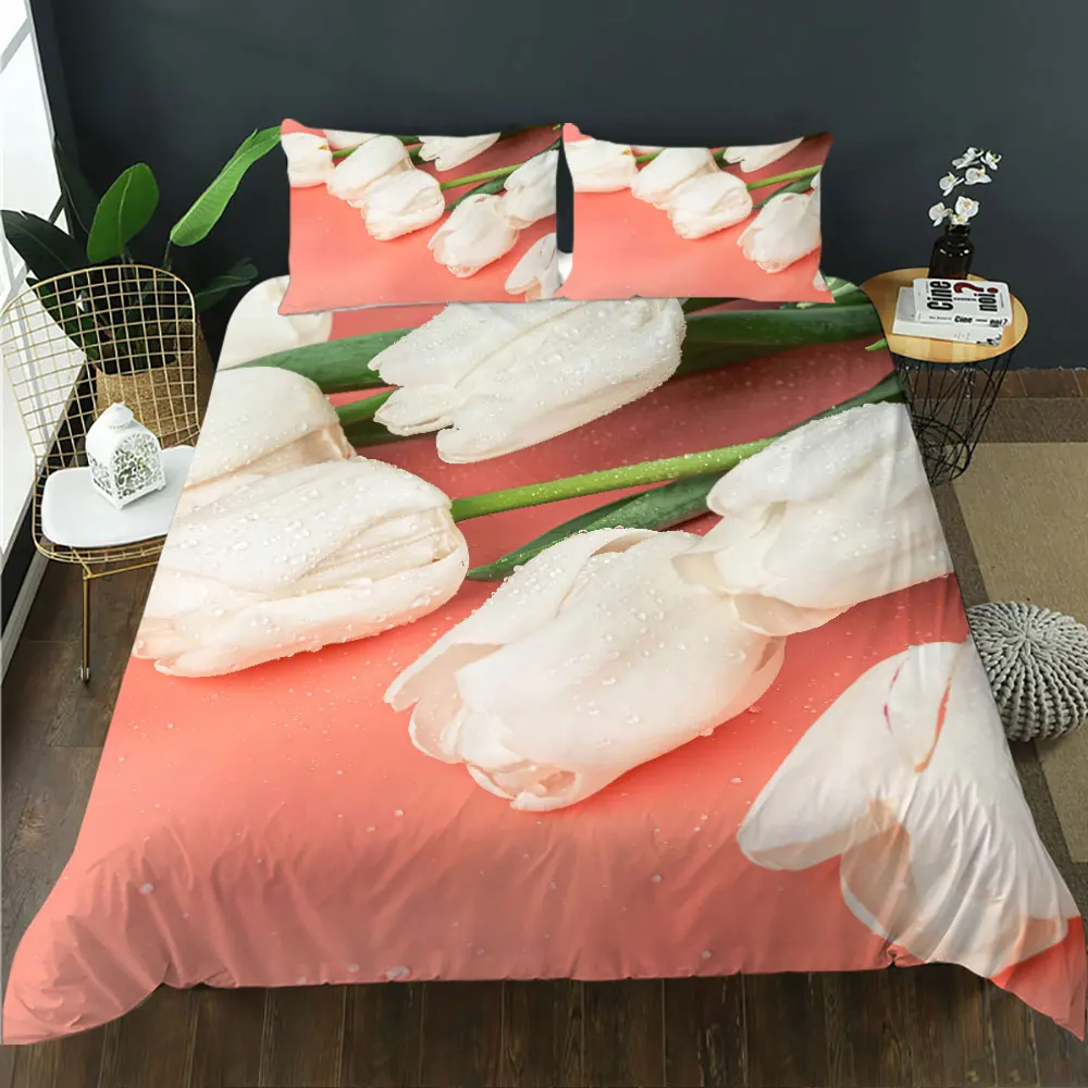 

Bedding Set Spring Flower and Butterfly Duvet Cover Bedclothes 2/3pcs with pillowcases ensemble de literie Full Queen King Size
