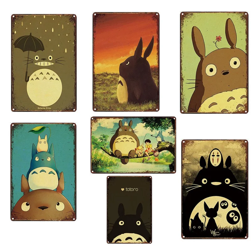 

Милый мультяшный Тоторо Кот металлический жестяной знак ВИНТАЖНЫЙ ПЛАКАТ табличка настенное искусство потертая Мода железная живопись На...