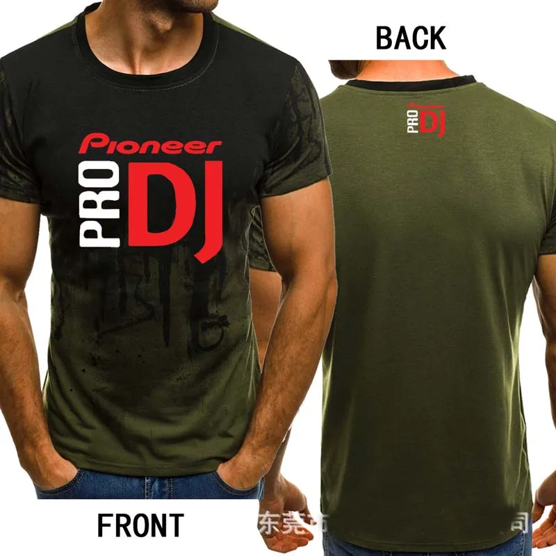 

High Quality Men's short sleeve PIONEER PRO DJ car logo t-shirt Printed O-Neck Cotton Comfortable Gradient casual Men's T-shirt