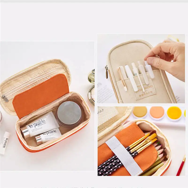 Холщовый чехол для ручек большой вместимости многофункциональный карандашей на