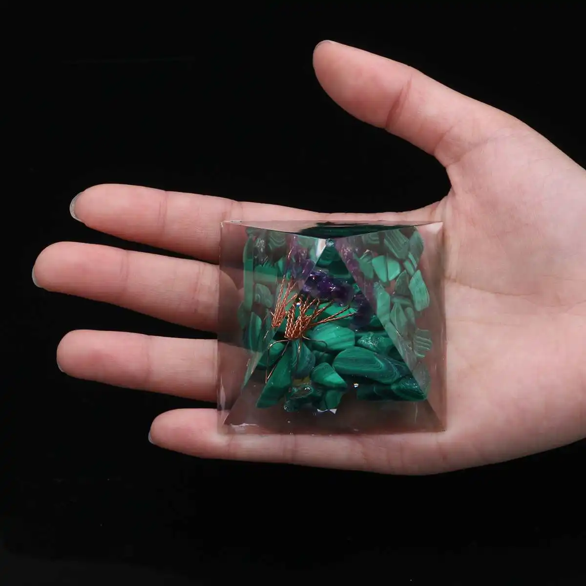 Кристаллическое зеленое дерево жизни энергетический круг лечебный Кристалл