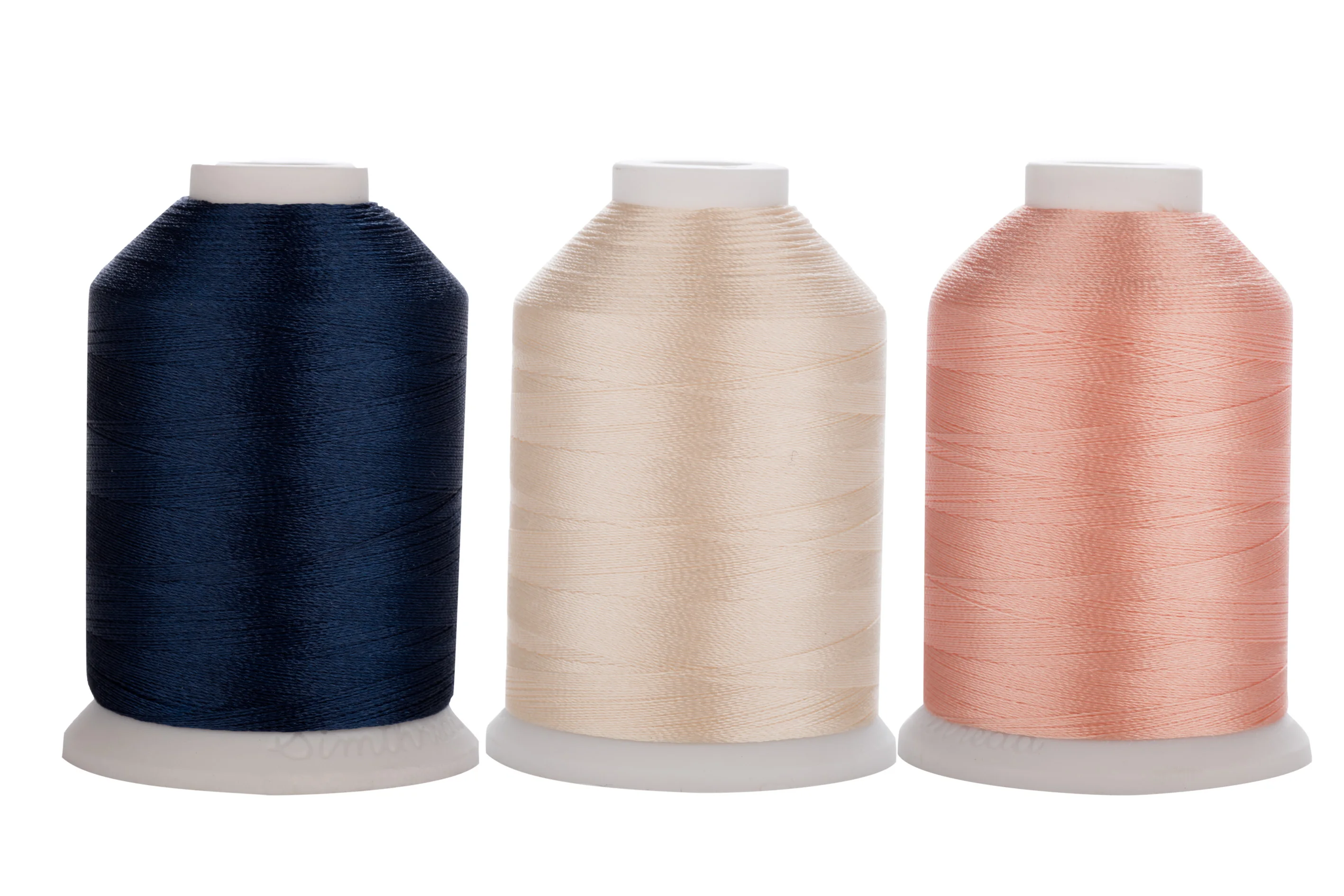 Нитки для машинной вышивки Simthread, Телесно-розовые, цвета слоновой кости, темно-синие, 40 весов, Tkt 120 Tex, 27 дюймов, 1100Yds, 3 катушки mini-king