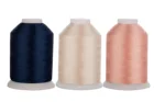 Нитки для машинной вышивки Simthread, Телесно-розовые, цвета слоновой кости, темно-синие, 40 весов, Tkt 120 Tex, 27 дюймов, 1100Yds, 3 катушки mini-king