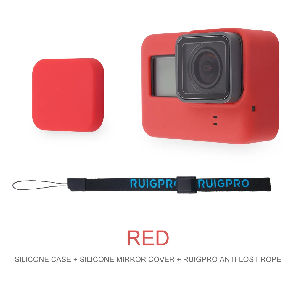 Red Аксессуары для Go Pro, чехол для экшн-камеры, защитный силиконовый чехол+ Крышка для объектива GoPro Hero 6 7 Black Hero 5, крепление для камеры - Цвет: Red