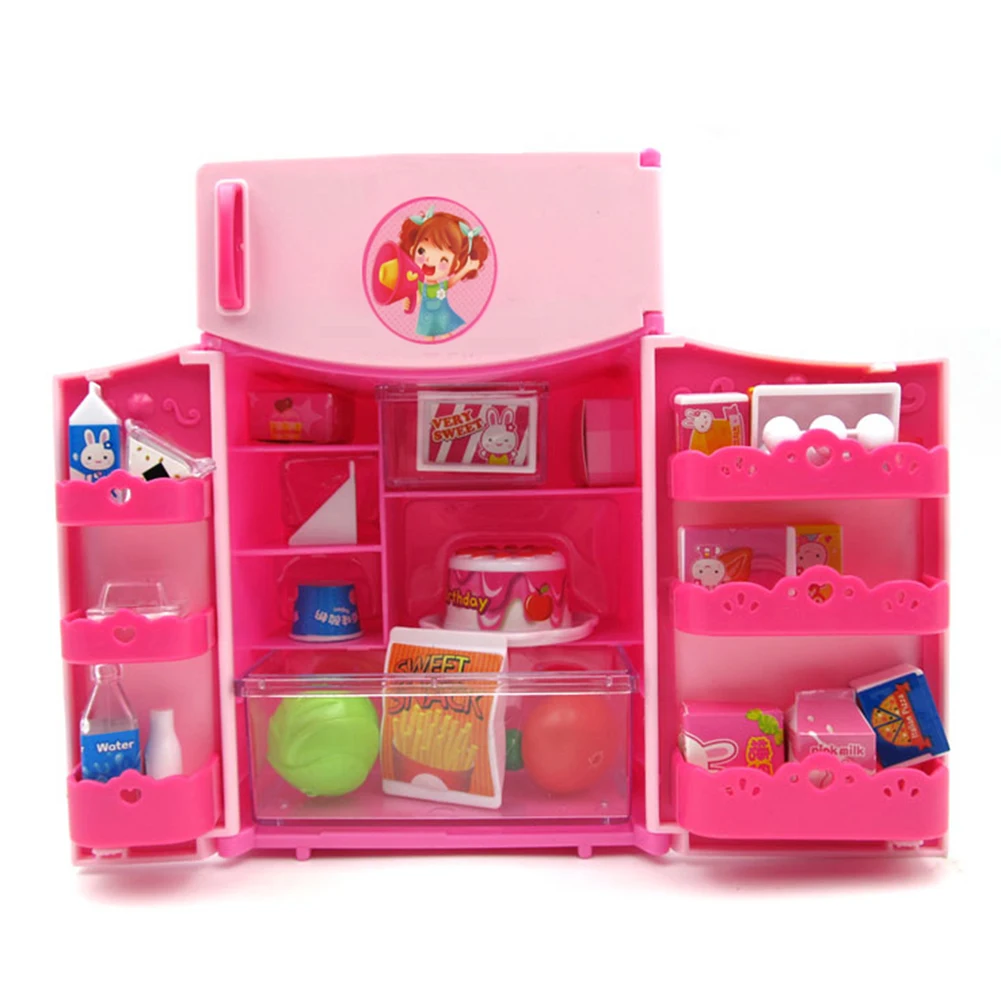 Розовые бытовые приборы детские игрушки для ролевых игр мини холодильник