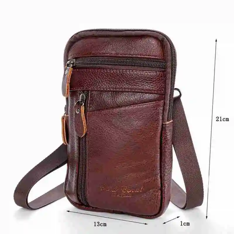 

1pc Multi-purpose Casual Men Leather Phone Pouch Belt Crossbody Bag Fashion Waist Anti-theft Purse PU Shoulder Zipper Pack Y4D3