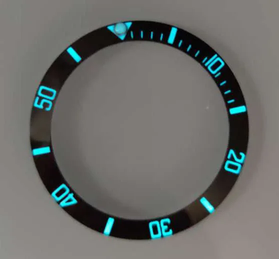 38 мм кольцо для часов супер светящийся керамический Безель вставка 40 GMT или SUB