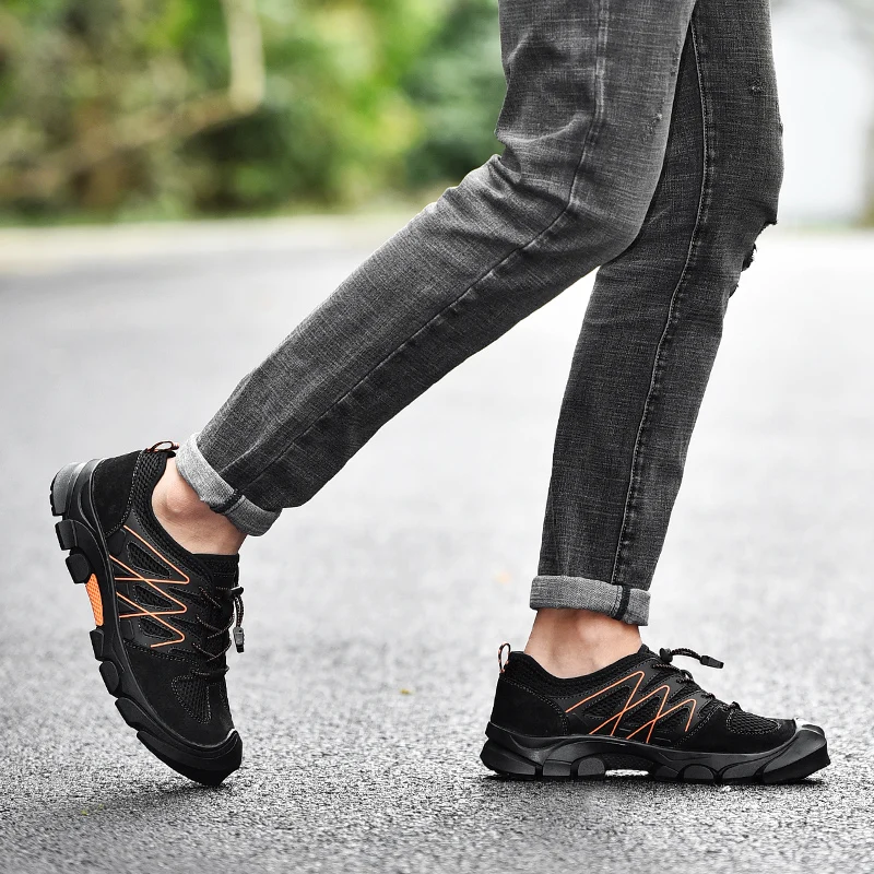 

Summer Work Shoes Summer Leather Shoes Breathable Men Running Shoe Zapato Hombre Verano Sommer Schuhe Herren Sandalias De Para