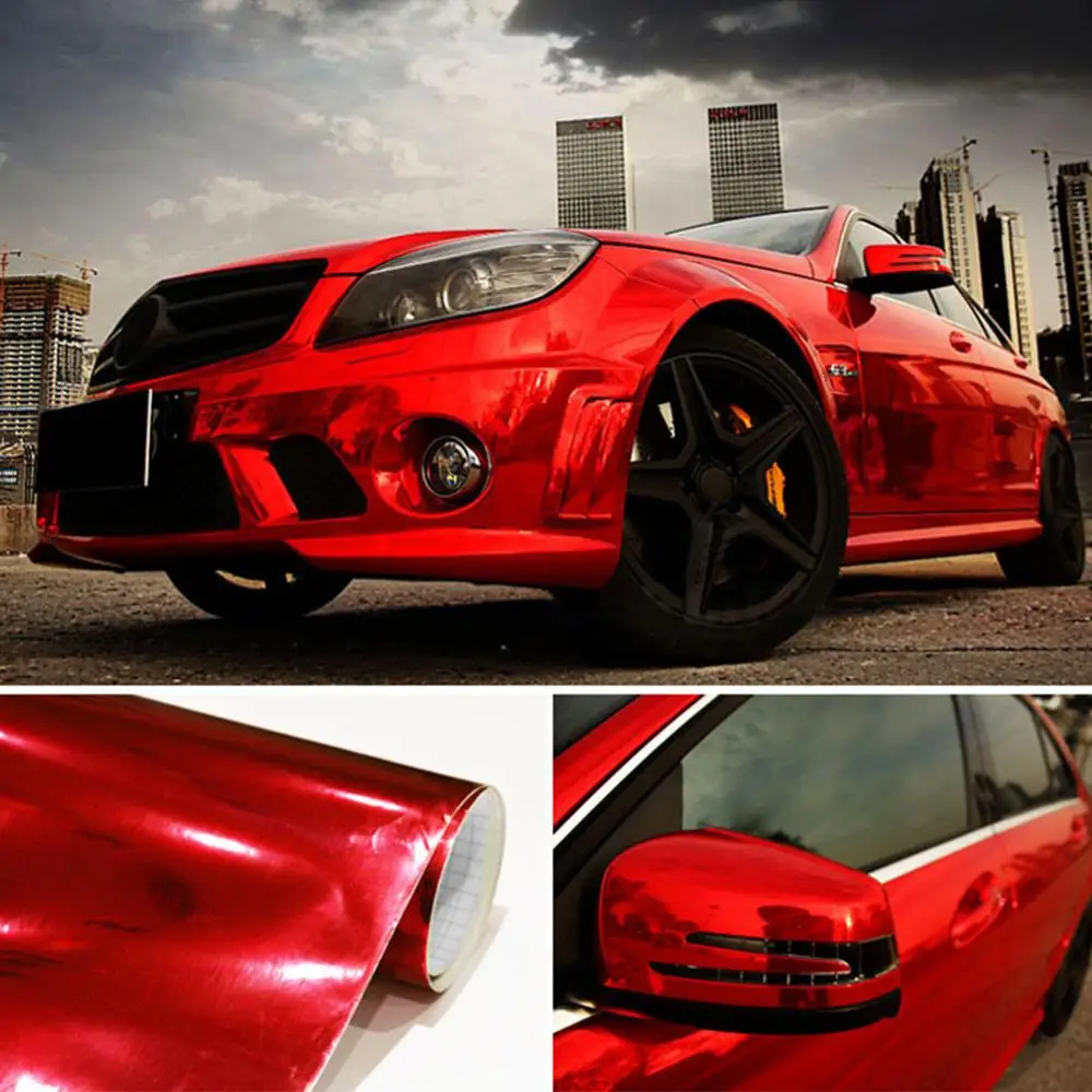 Красная Автомобильная виниловая пленка сменная цвет наклейка на кузов