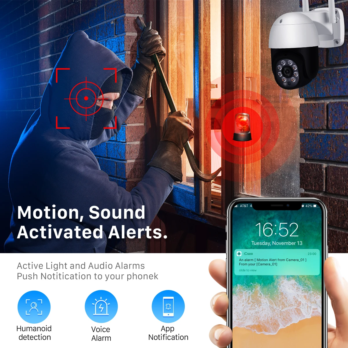 BESDER 5MP PTZ Открытый Wi Fi IP камера 1080P Скоростная купольная AI безопасности