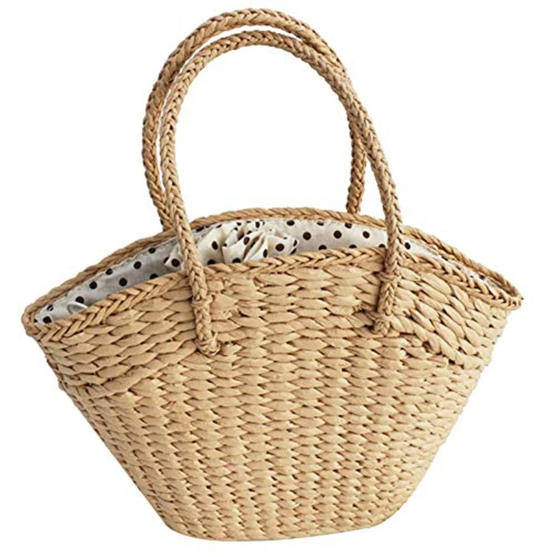 

Women's Straw Retro Woven Handbags Large Capacity Vintage Underarm Beach Bags for Girls Travel Shopping Tote Bag