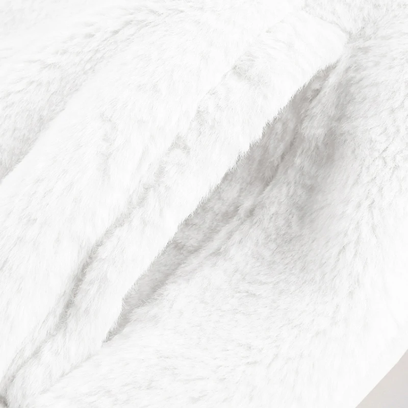 

Lautaro Winter White Soft Warm Short Faux Fur Coat Women Long Sleeve Zip Up Fluffy Jacket Stylish Sexy Cropped Top Fashion 2021