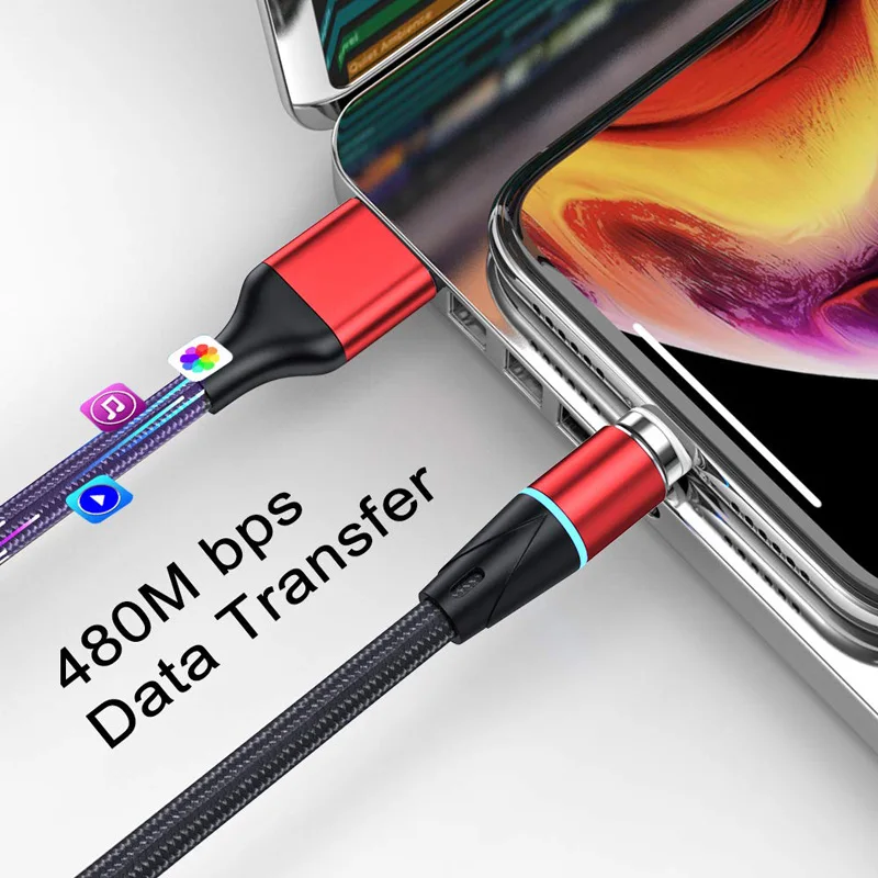CANDYEIC 1 м USB C магнитные кабели для зарядки зарядное устройство Шнур для передачи данных зарядный провод для huawei P30 Pro Xiaomi Redmi Note6 pro телефонные кабели