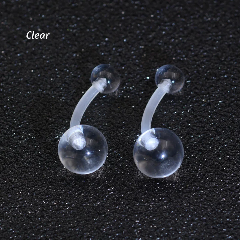 Clear Starbeauty, 1 шт., смешанные цвета, Новое поступление, силиконовый пирсинг пупка, гибкая планка, прозрачный, маленький пирсинг, серьги-гвоздики nombril - Окраска металла: Clear