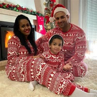 imcute christmas family matching pajamas cartoon elk tree snowflake printed adult kid family sleepwear pjs set xmas clothes