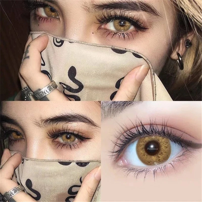 uyaai 2pcspair color contact lenses myopia contact color lens eyes lenses for eyes blue lenses with diopters yearly cosmetics free global shipping