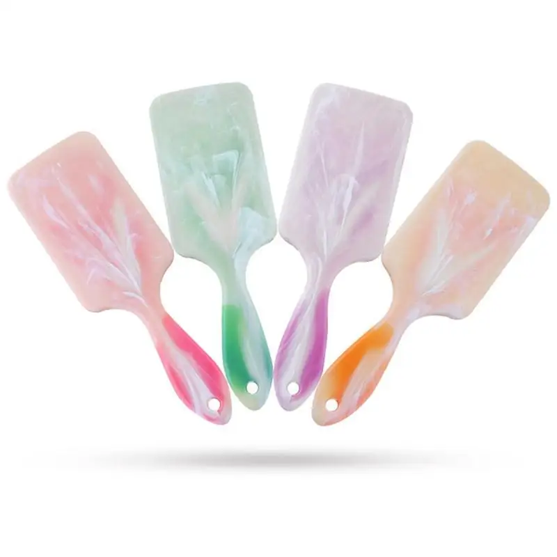 Пластиковая щетка для волос с мраморным узором 4 цвета Массажная мокрых и