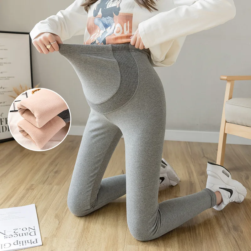 

Эластичные Обтягивающие Брюки-карандаш с высокой талией для беременных женщин осень-зима повседневные Модные ребристые брюки с царапинами