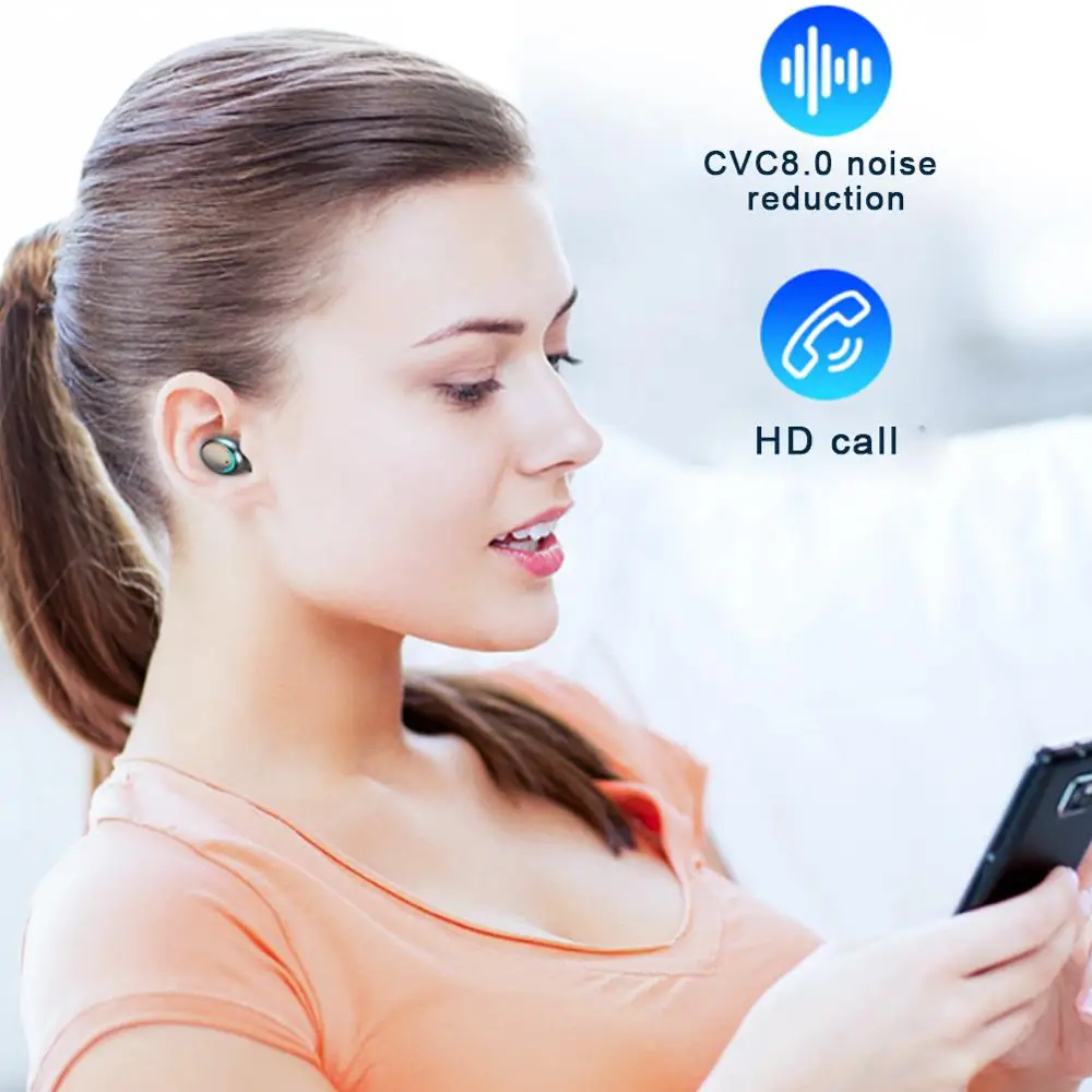 Mini F9 Беспроводные Bluetooth 5 0 стерео наушники светодиодный дисплей питания