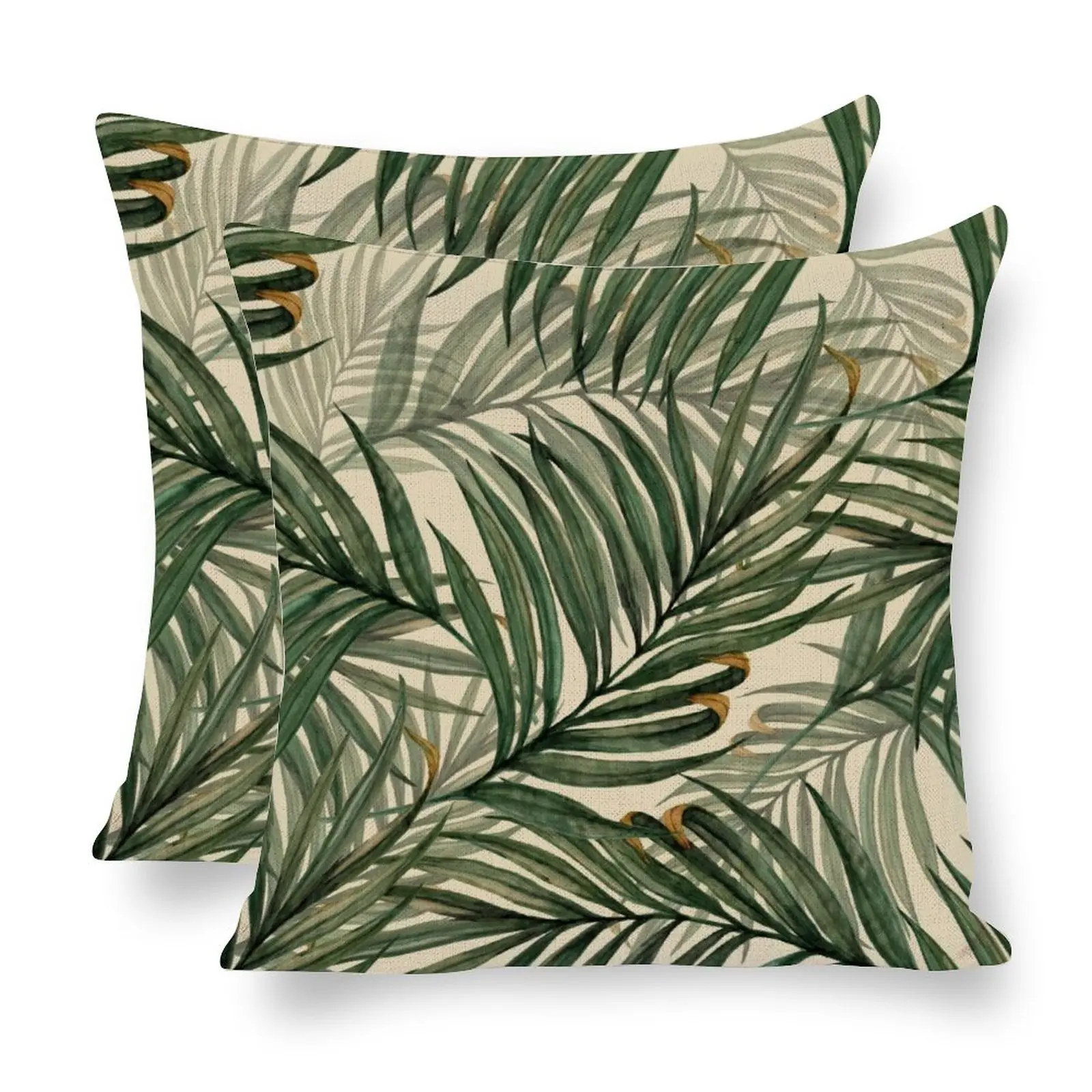 

Двусторонняя декоративная подушка в виде тропических джунглей, пальмовых листьев, льняная декоративная подушка для спальни, напольная Под...