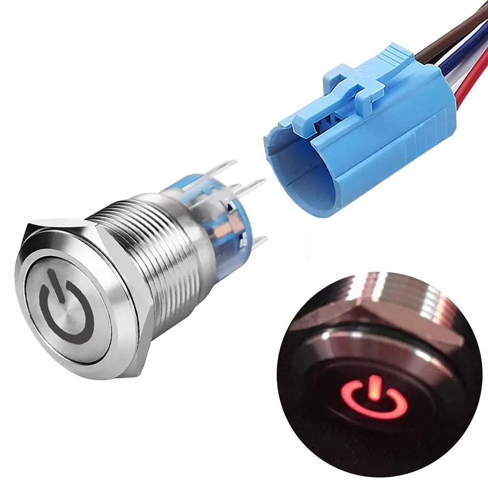 

Nice Button Switch ON-OFF Car Push Parts Self-locking Useful 12V 1NO1NC