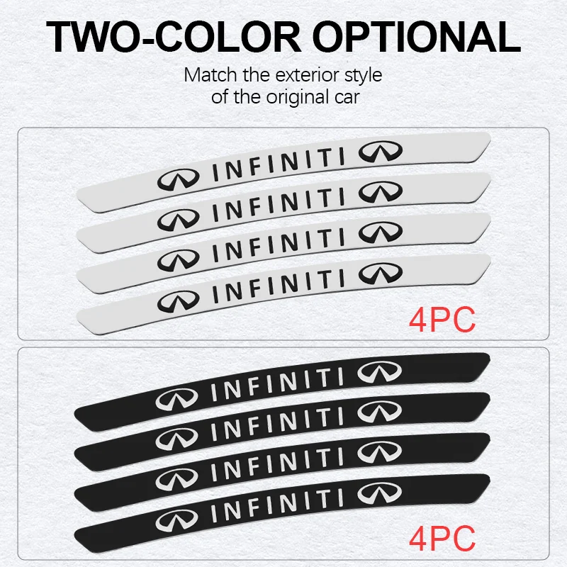 

3D Aluminum Car Wheel Hub Sticker Auto Badge Rim Decoration for Infiniti FX35 Q50 Q30 ESQ QX50 QX60 QX70 EX JX35 Car Accessories