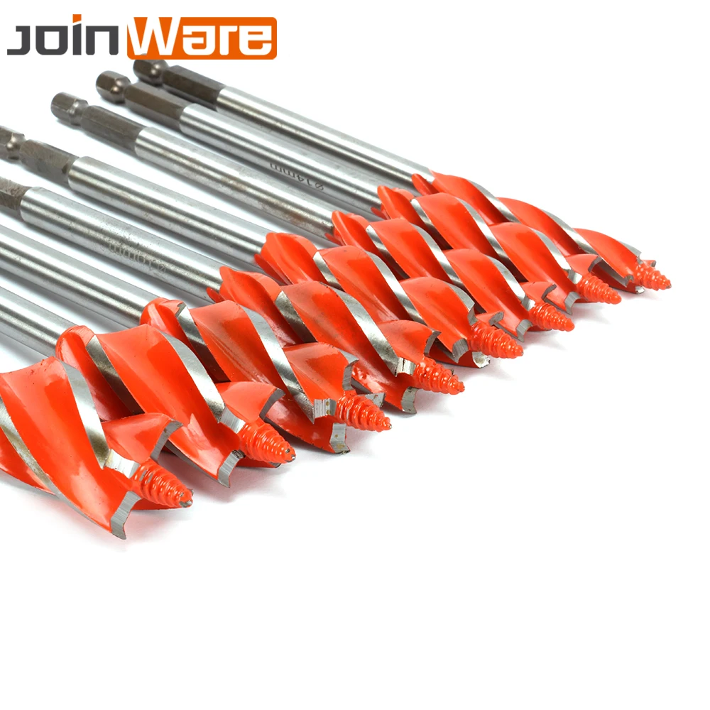 

8Pcs Drill Bit Four Slot Hex Shank 1/4" 6.35mm WoodWorking Drilling 10 12 14 16 18 20 22 25mm Power Tools High Quality