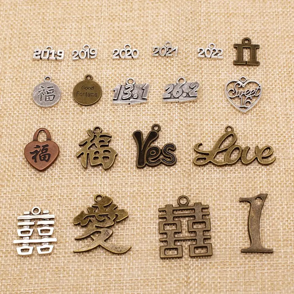1 шт. оптовая продажа ювелирных изделий китайский текст цифры Алфавит 2019 2020 2021 2022