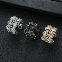hibride luxury new white gold color cubic zirconia geometry open rings for women wedding engagement party jewelry bijoux r 286